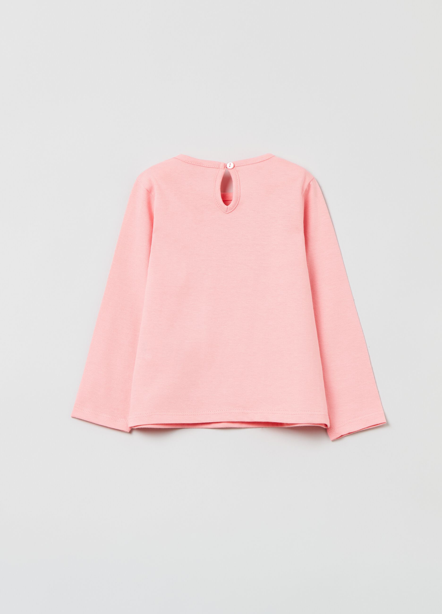 T-shirt in cotone con stampa gattino_1