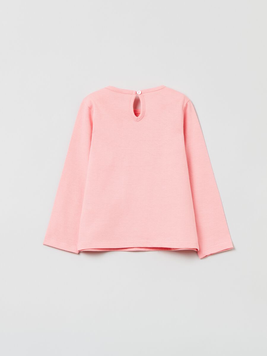 T-shirt in cotone con stampa gattino_1
