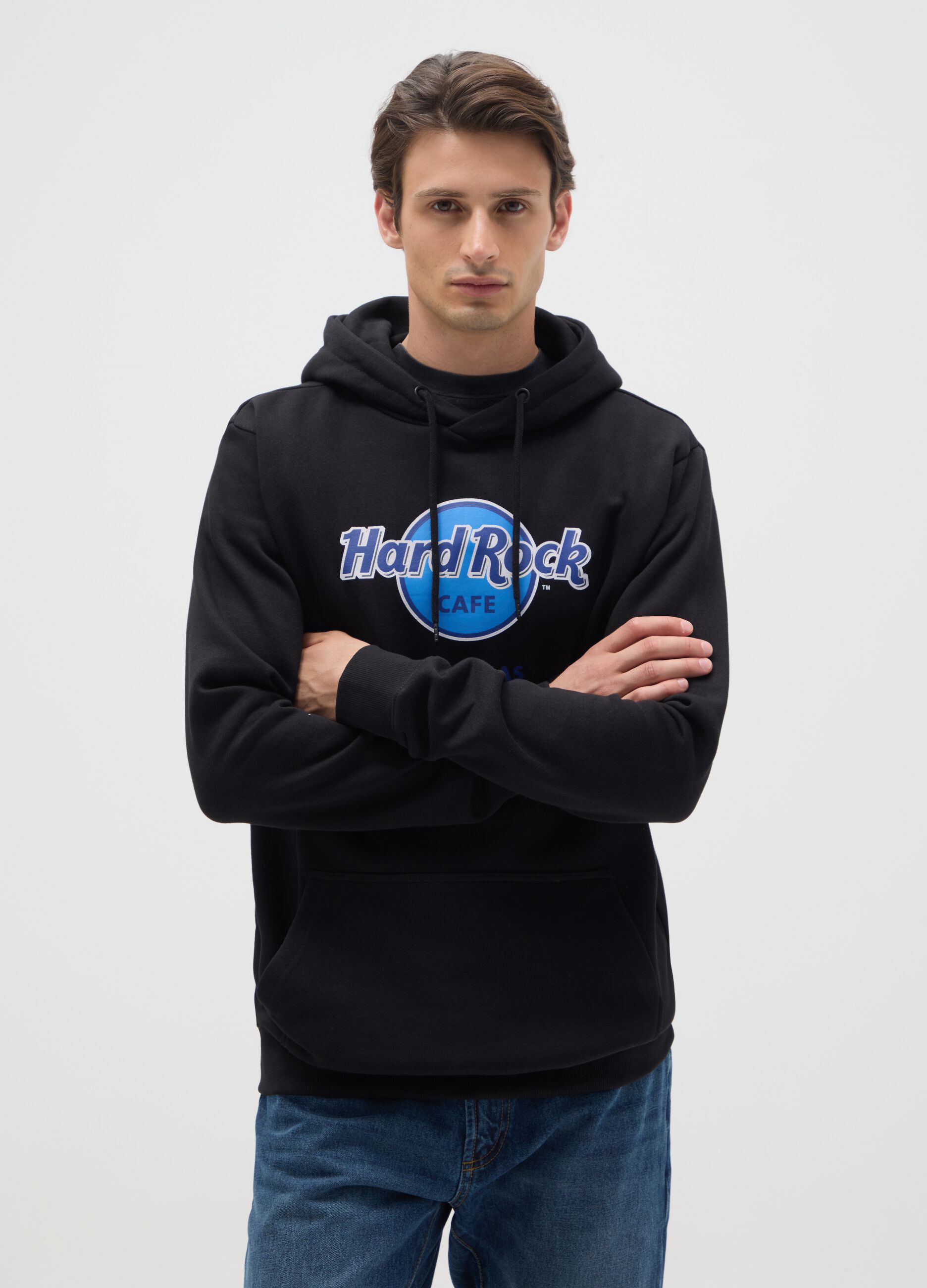 Black Cotton Blend Sweatshirt