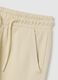 Children's beige regular fit cotton trousers_3