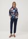 Blue stretch cotton trousers_0