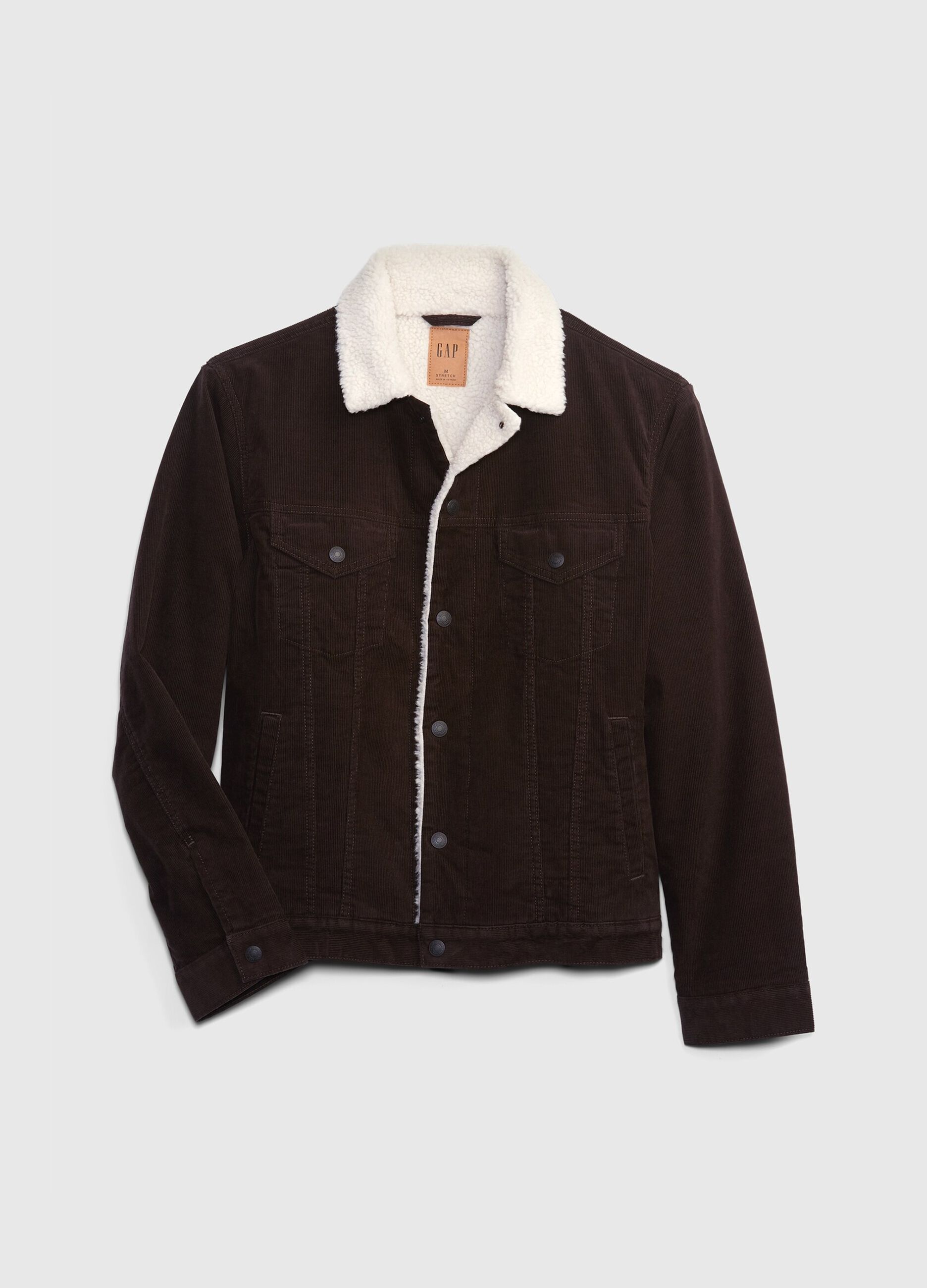 Corduroy jacket with sherpa lining