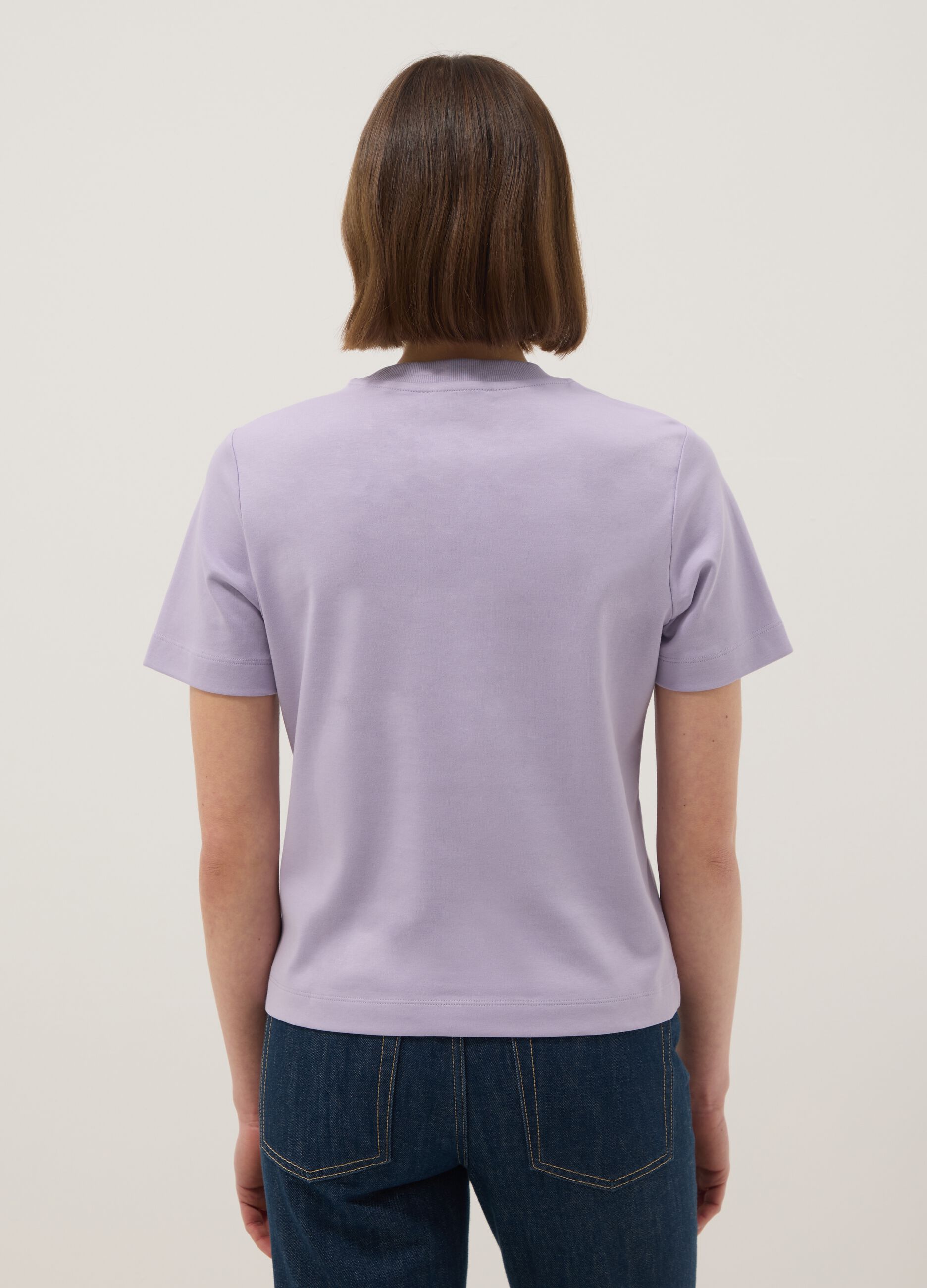 Purple pure cotton relaxed fit T-shirt