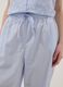 Light blue organic cotton pyjama trousers with broderie anglaise hem_3