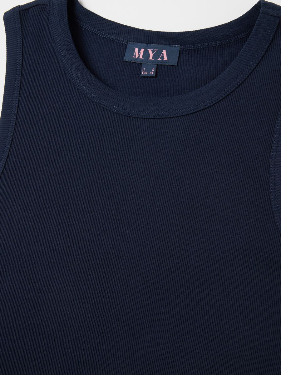 Blue ribbed top_1