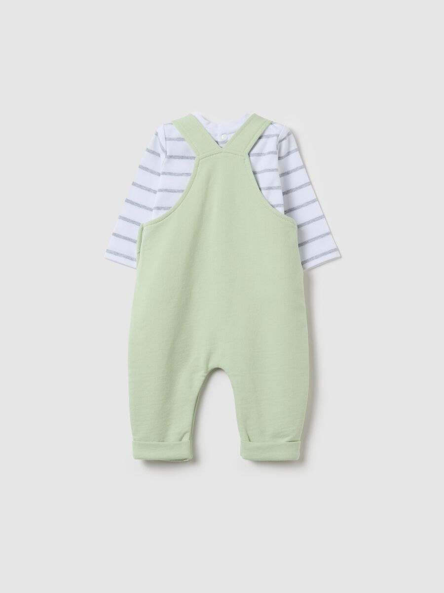 Dungarees and T-shirt set in cotton_1