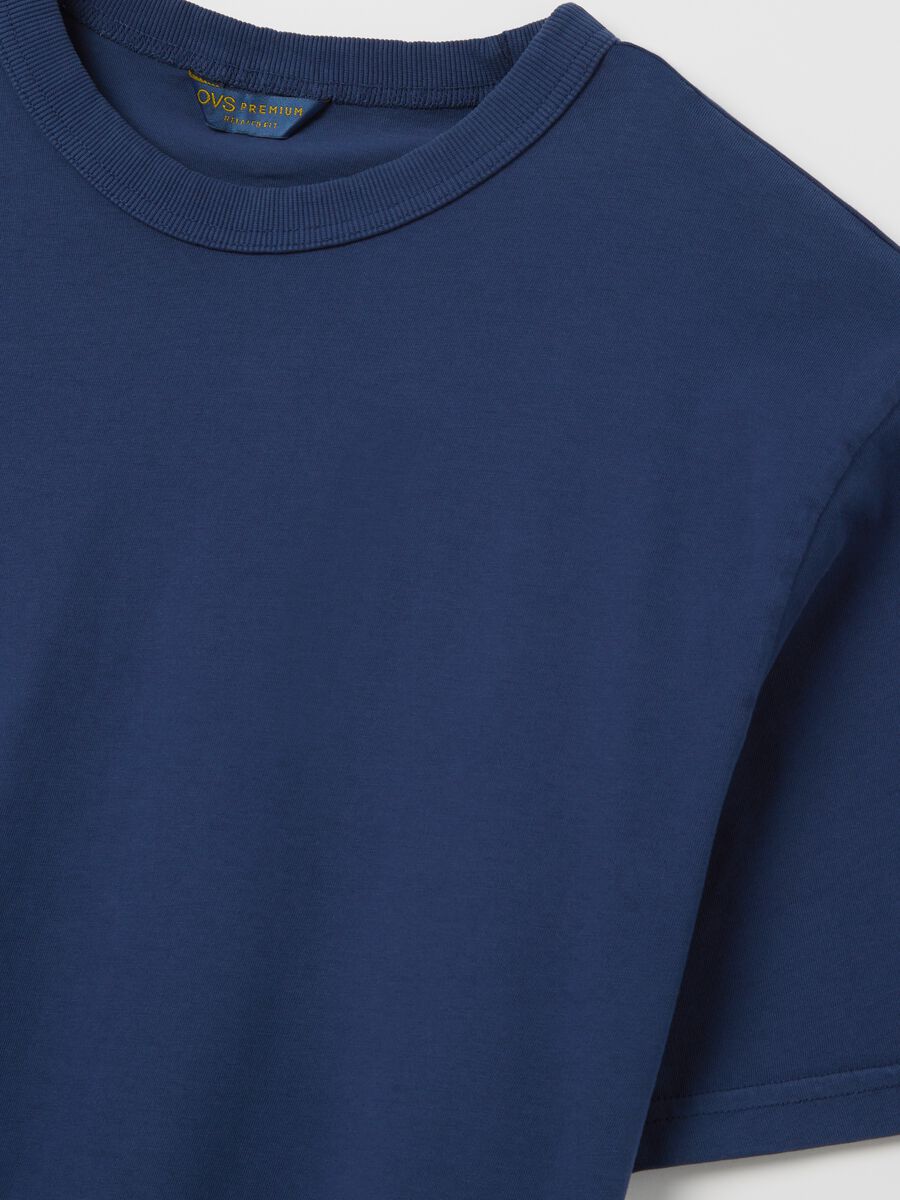 Blue Cotton Short-Sleeve T-shirt_5