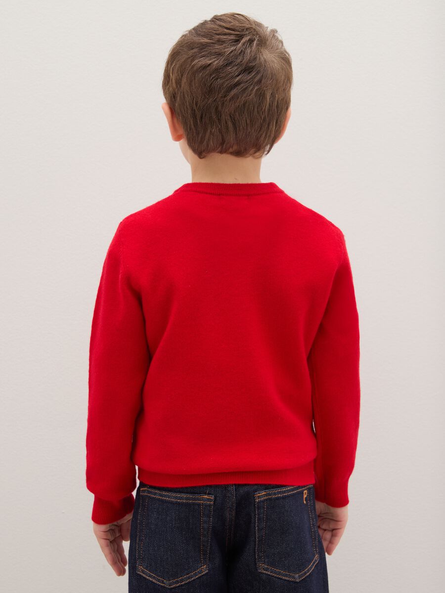 Child's red pure wool jumper regular fit_1