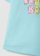 Girls' blue cotton t-shirt, regular fit with text_3