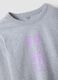 T-shirt crop grigia in puro cotone organico con collo a costine per ragazza_4