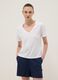 White pure cotton V-neck relaxed-fit T-shirt_2