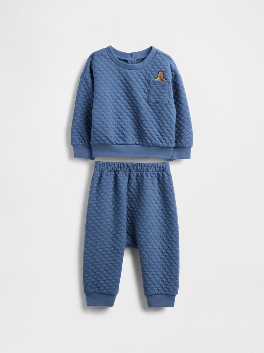 Blue neoprene tracksuit set_0