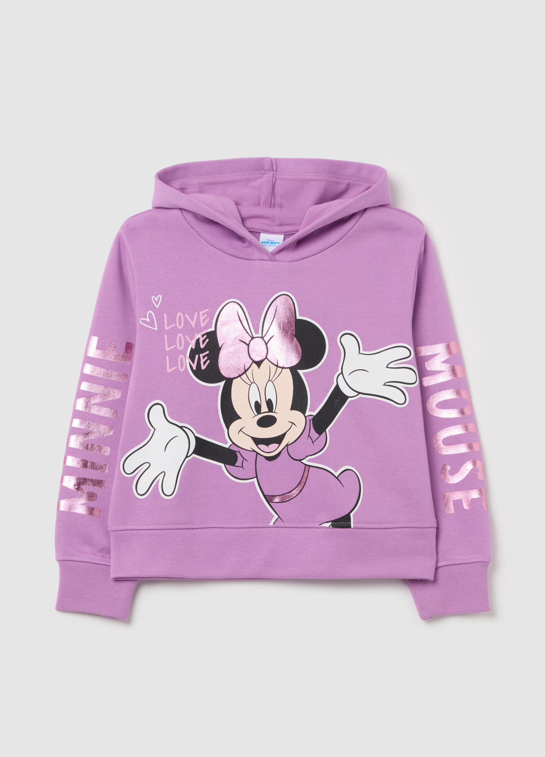 Hoodie with Minnie Mouse print in foil
