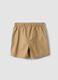 Beige pure cotton boys&rsquo; shorts, regular fit, with drawstring_1
