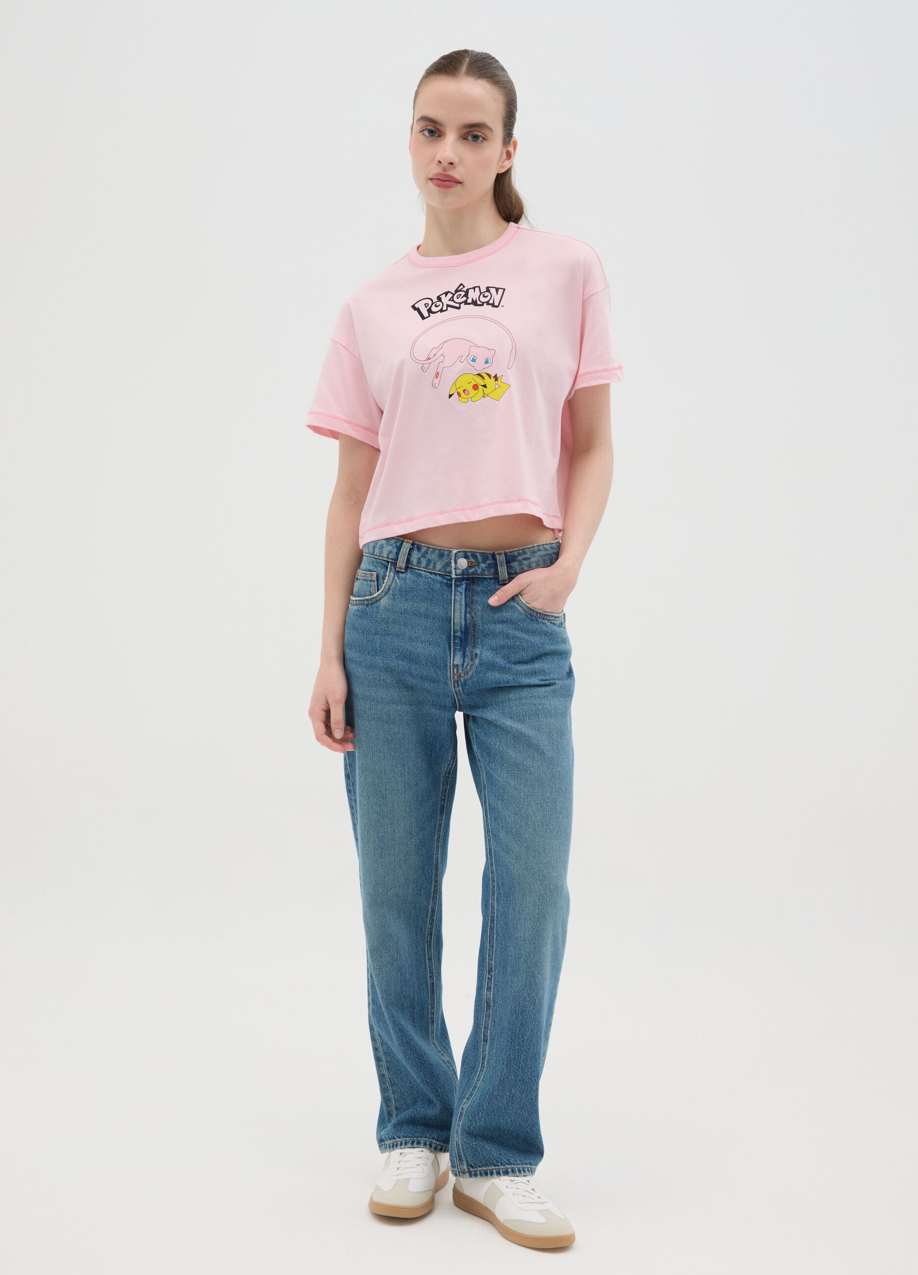 Pink T-shirt with Pokémon print