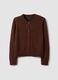 Cardigan marrone in puro cotone con bottoni regular fit_0