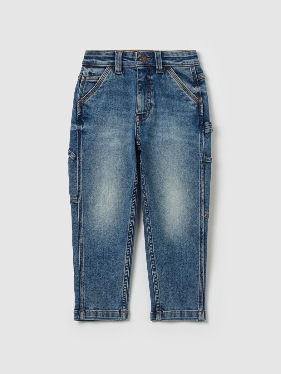 Faded-effect carpenter jeans_0