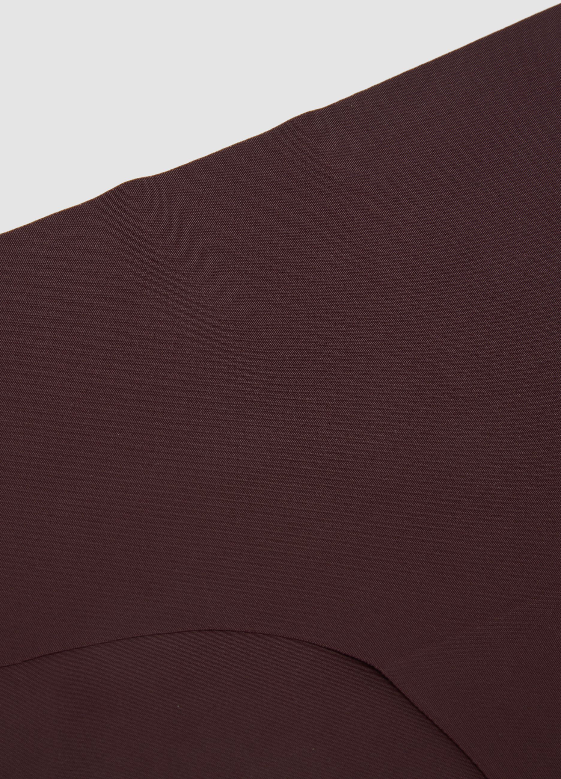 Slip hipster marrone in microfibra elasticizzata con vita regular