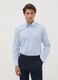 Camicia azzurra slim fit con colletto button down easy iron_0