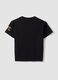 T-shirt nera in puro cotone con stampe all over per bambino_1