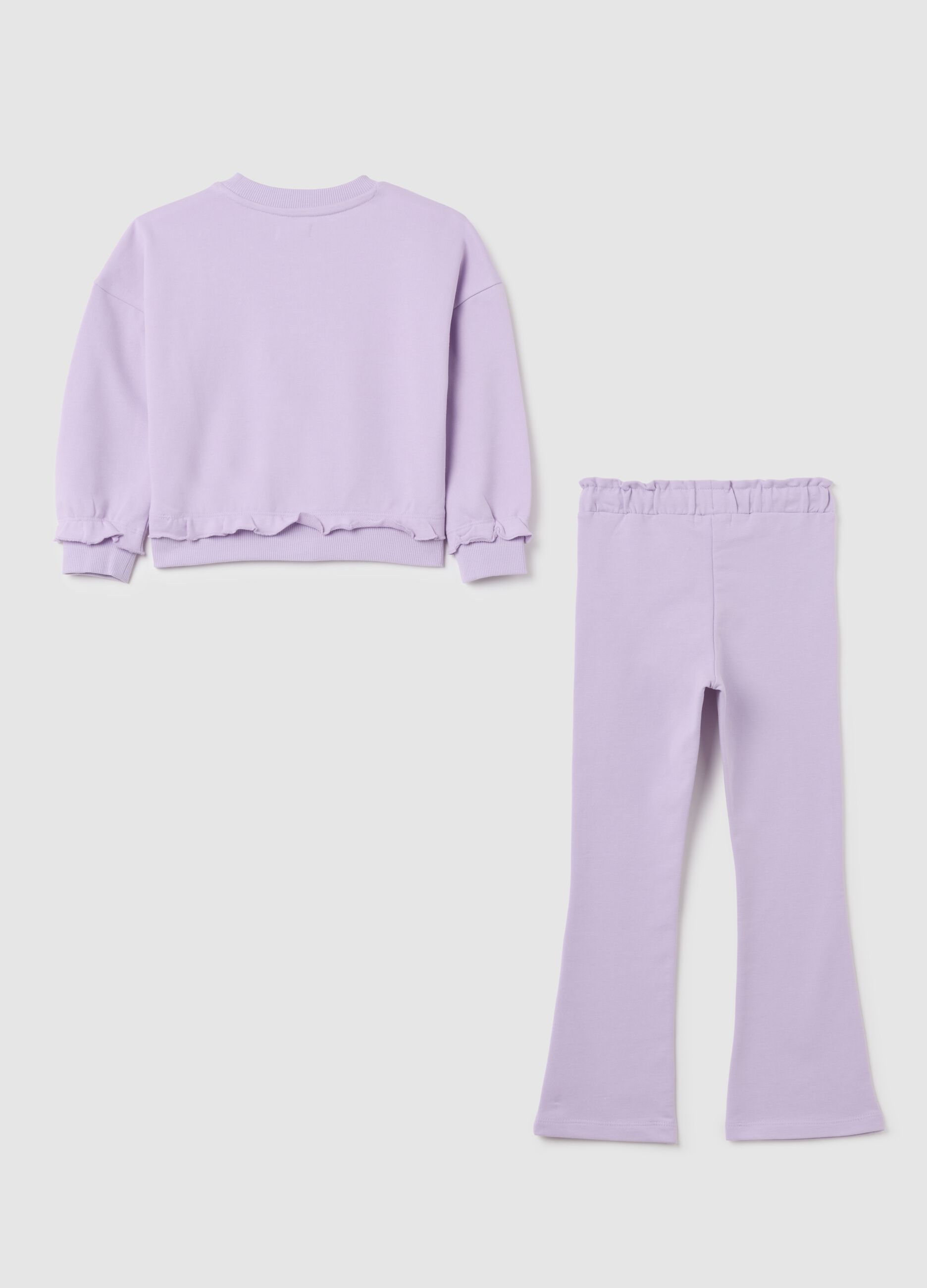 Set loungewear da bambina in cotone viola regular fit con stampa Frozen