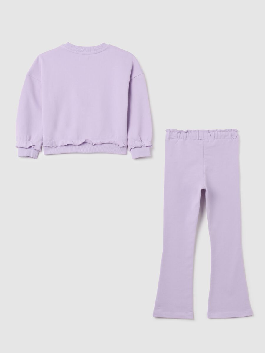 Set loungewear da bambina in cotone viola regular fit con stampa Frozen_1