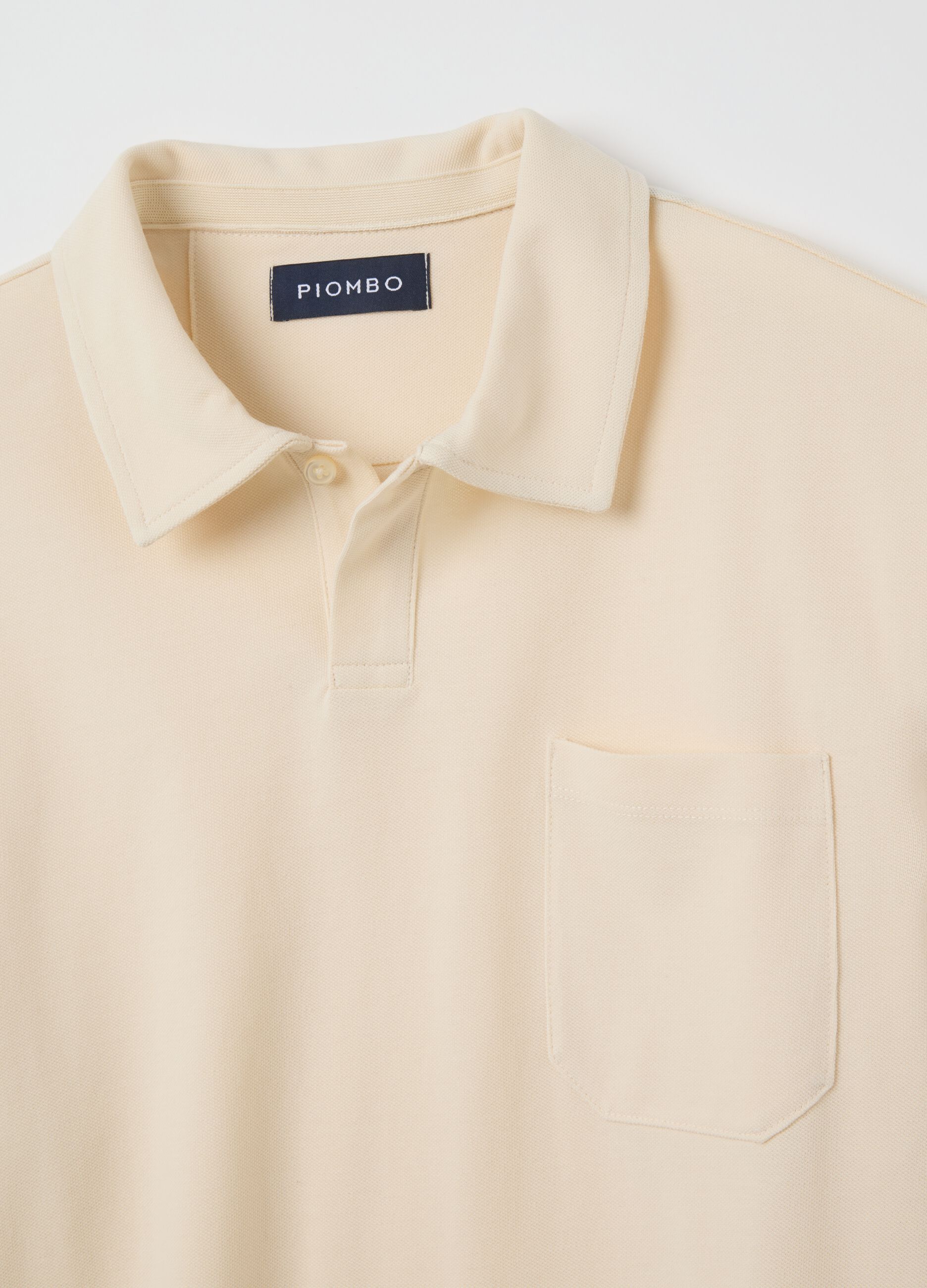 Beige pure cotton polo regular fit