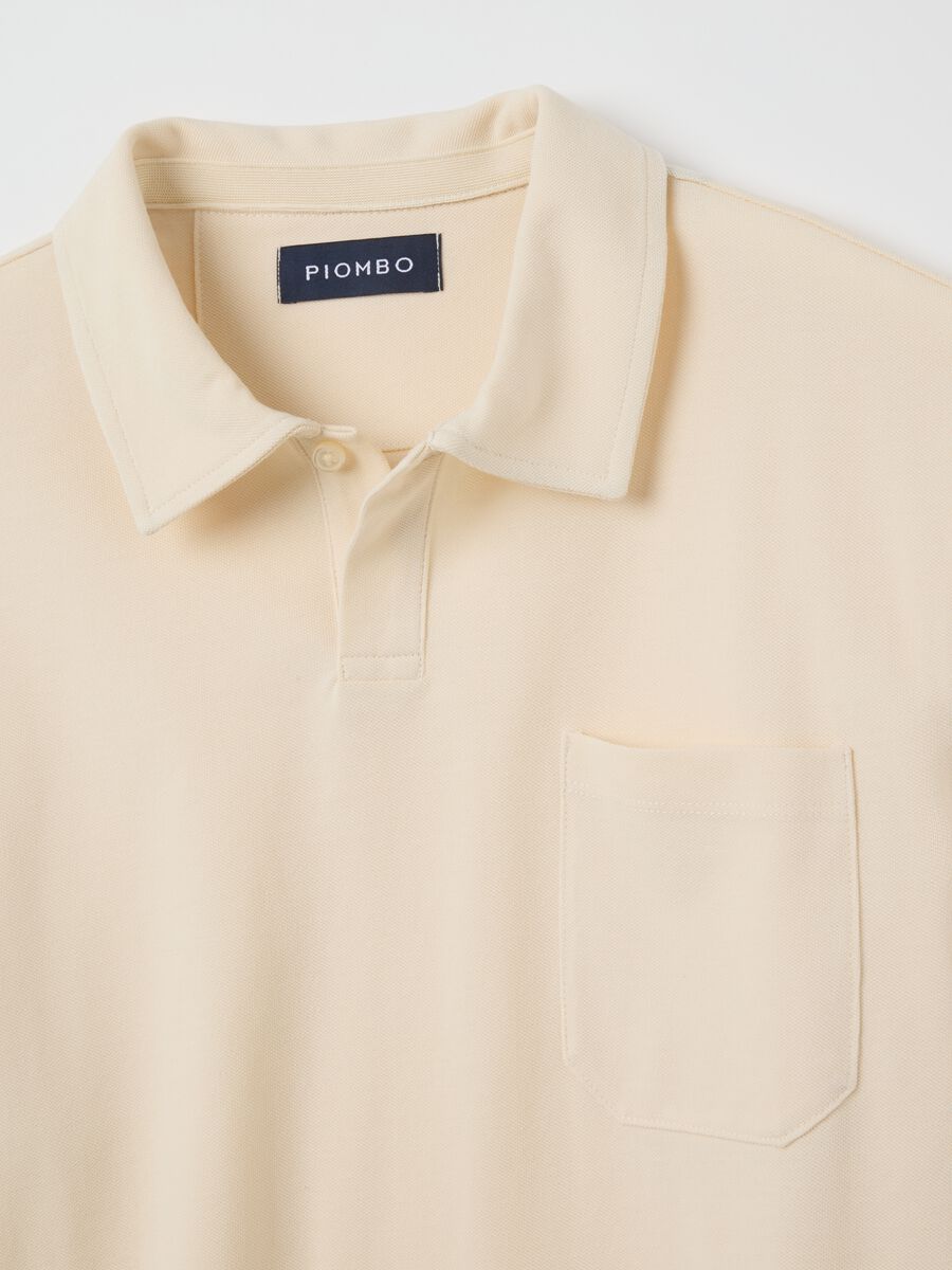 Beige pure cotton polo regular fit_1