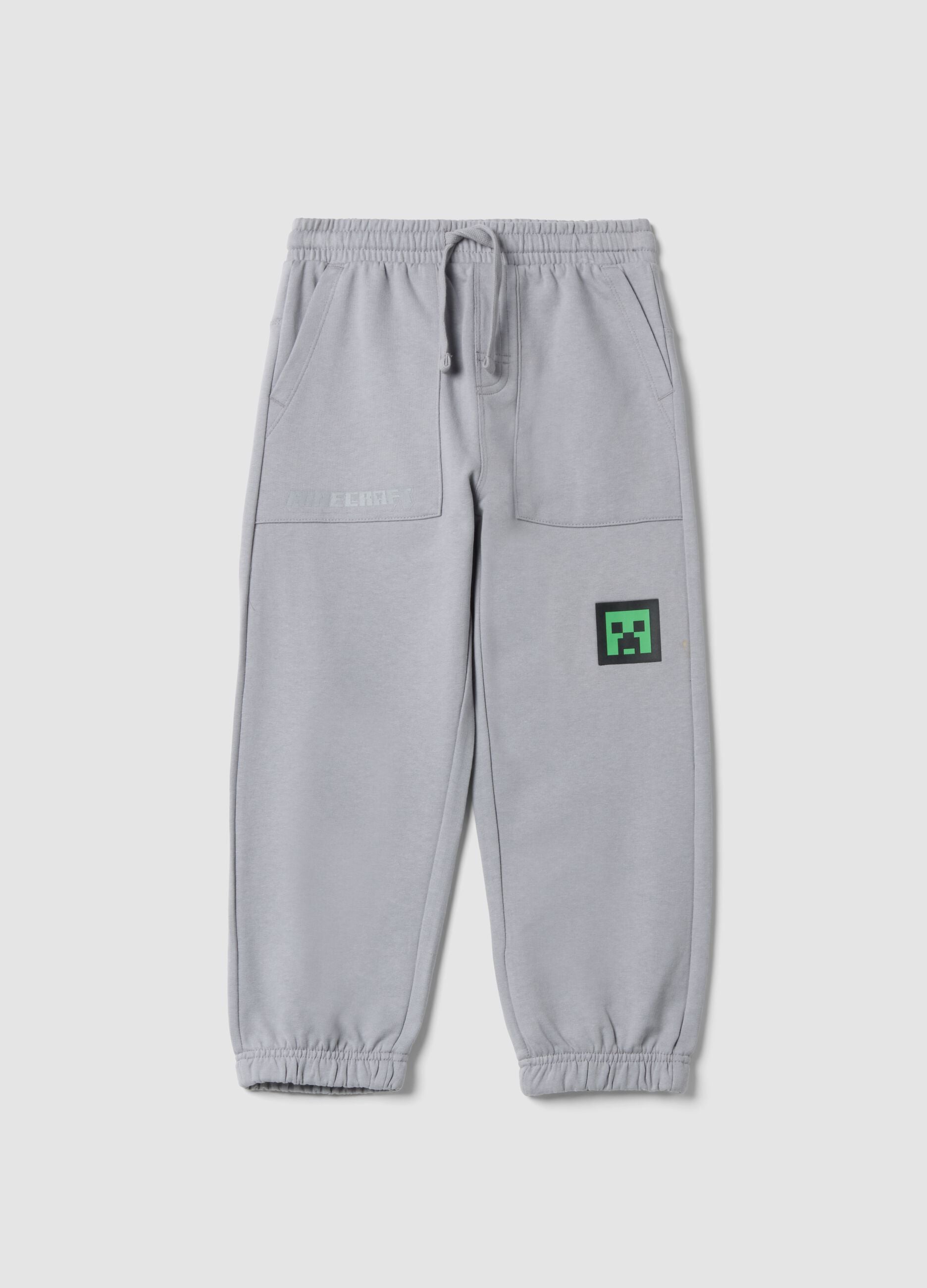 Grey cotton-blend joggers