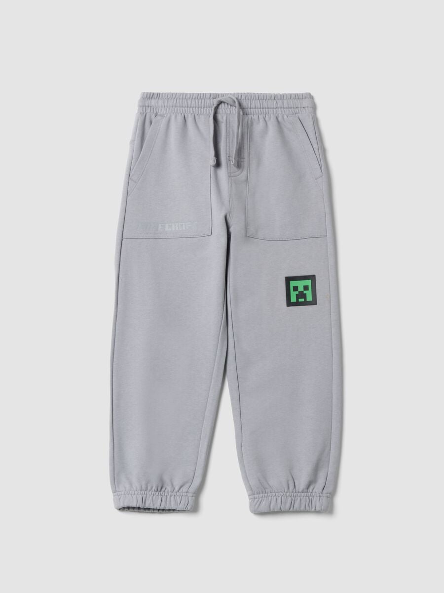 Pantaloni jogger grigi in misto cotone_0