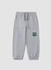 Grey cotton-blend joggers_0