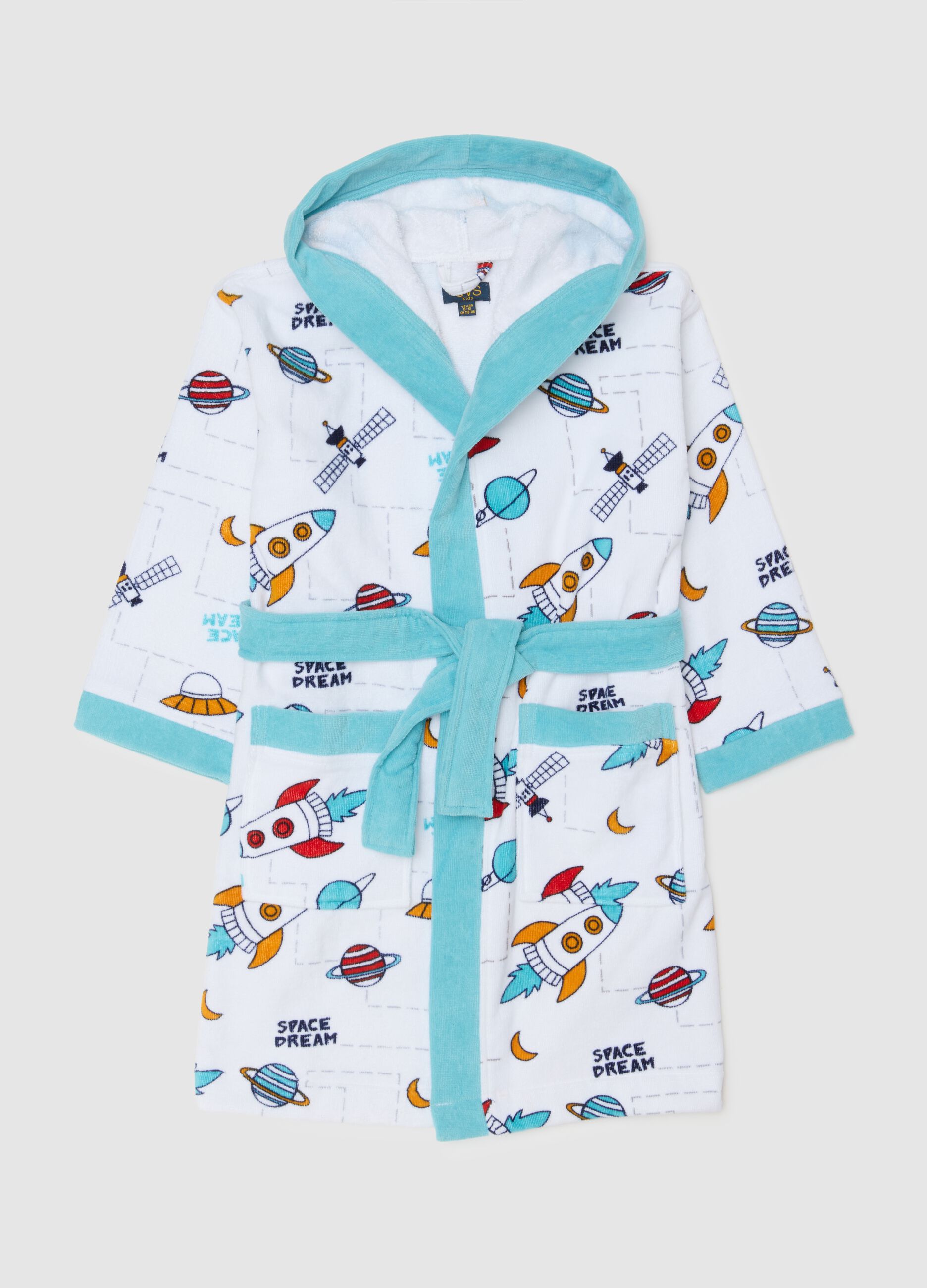 Boys' Multicolour Pure Cotton Bathrobe