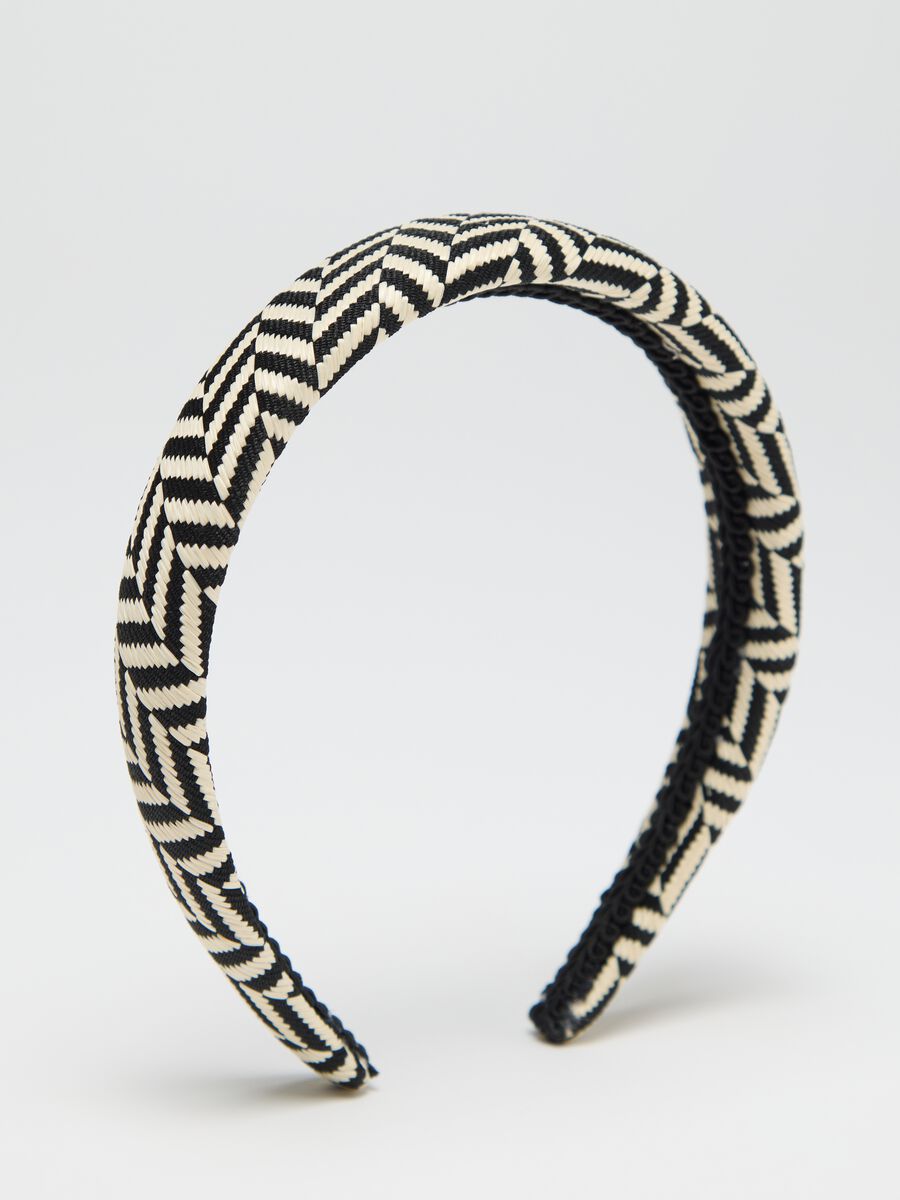 Multicoloured alice band with geometric design_1