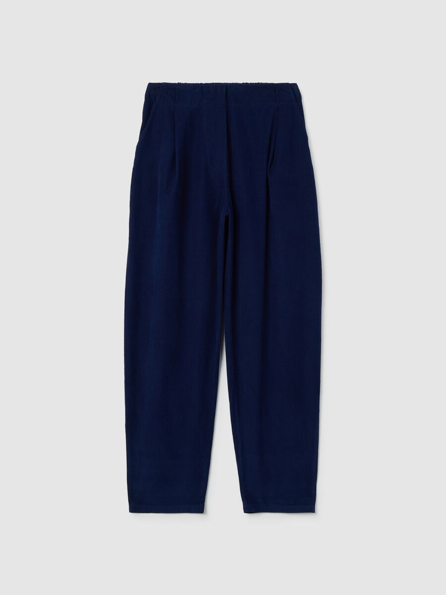 Pantaloni blu in puro cotone_0