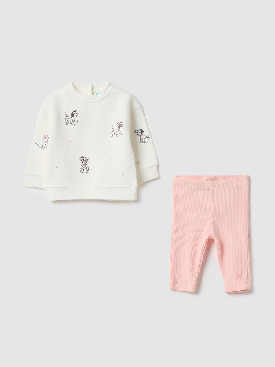Multicolour baby girl's pure cotton tracksuit set with print_0