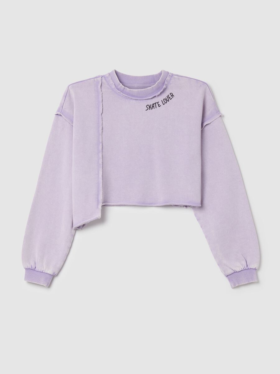 Crop sweatshirt with "Skate Lover" print_3