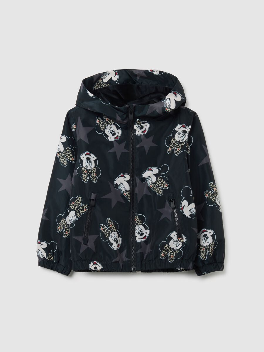 Black waterproof girls' jacket with hood_0