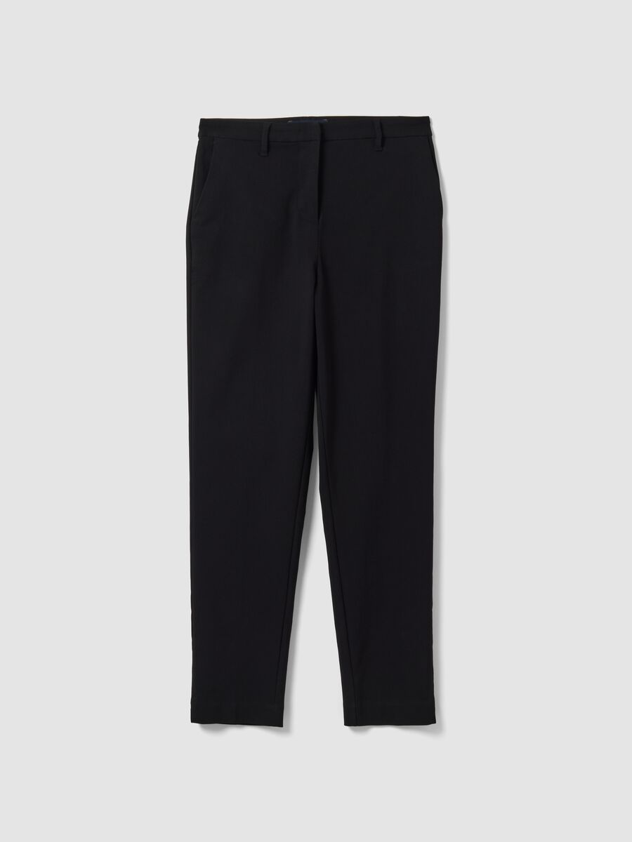 Pantaloni chino neri in viscosa elasticizzata slim fit_4