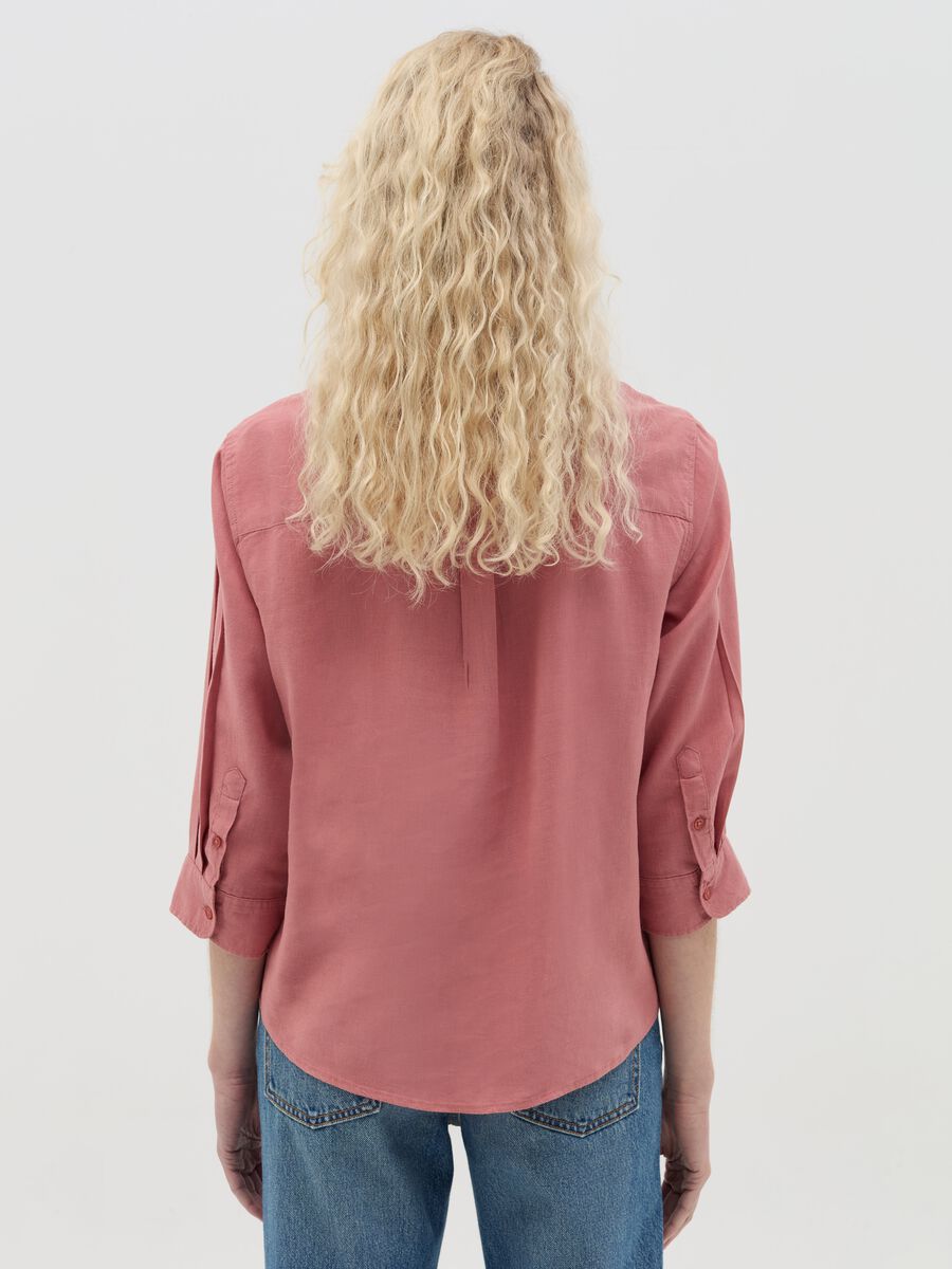 Pink shirt in linen and viscose_3