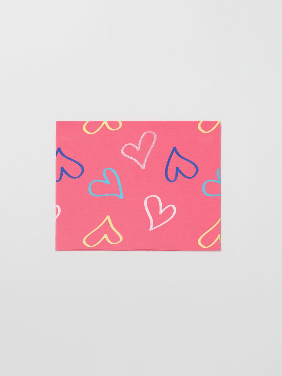 Scaldacollo in jersey con stampa cuori_0