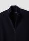 Blue cotton-blend cardigan with collar, regular fit_2