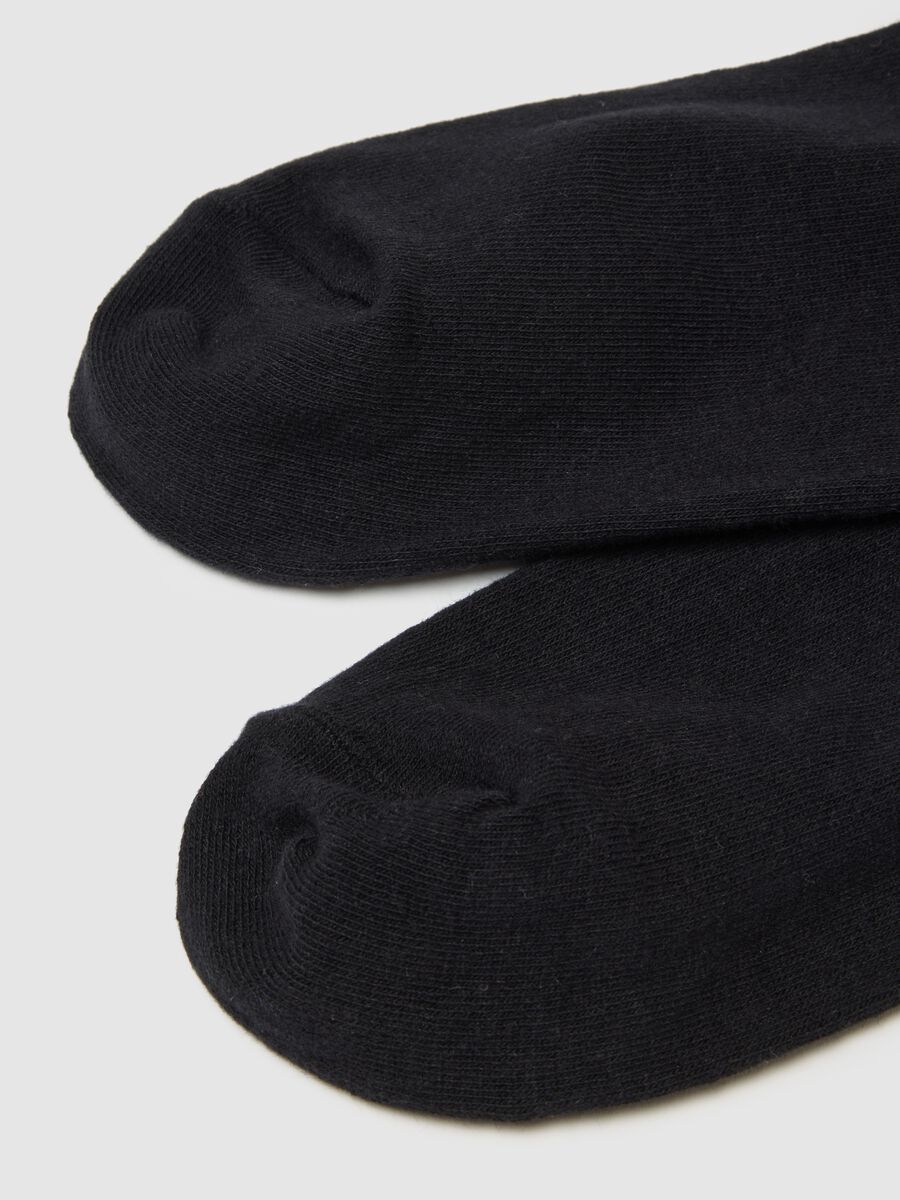 Black Cotton Blend Socks with Ruffled Edges_2