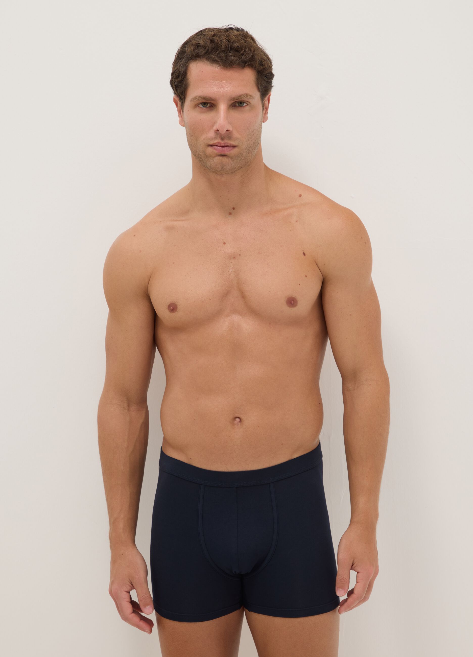 Two-pack blue boxer shorts in stretchy cotton regular fit