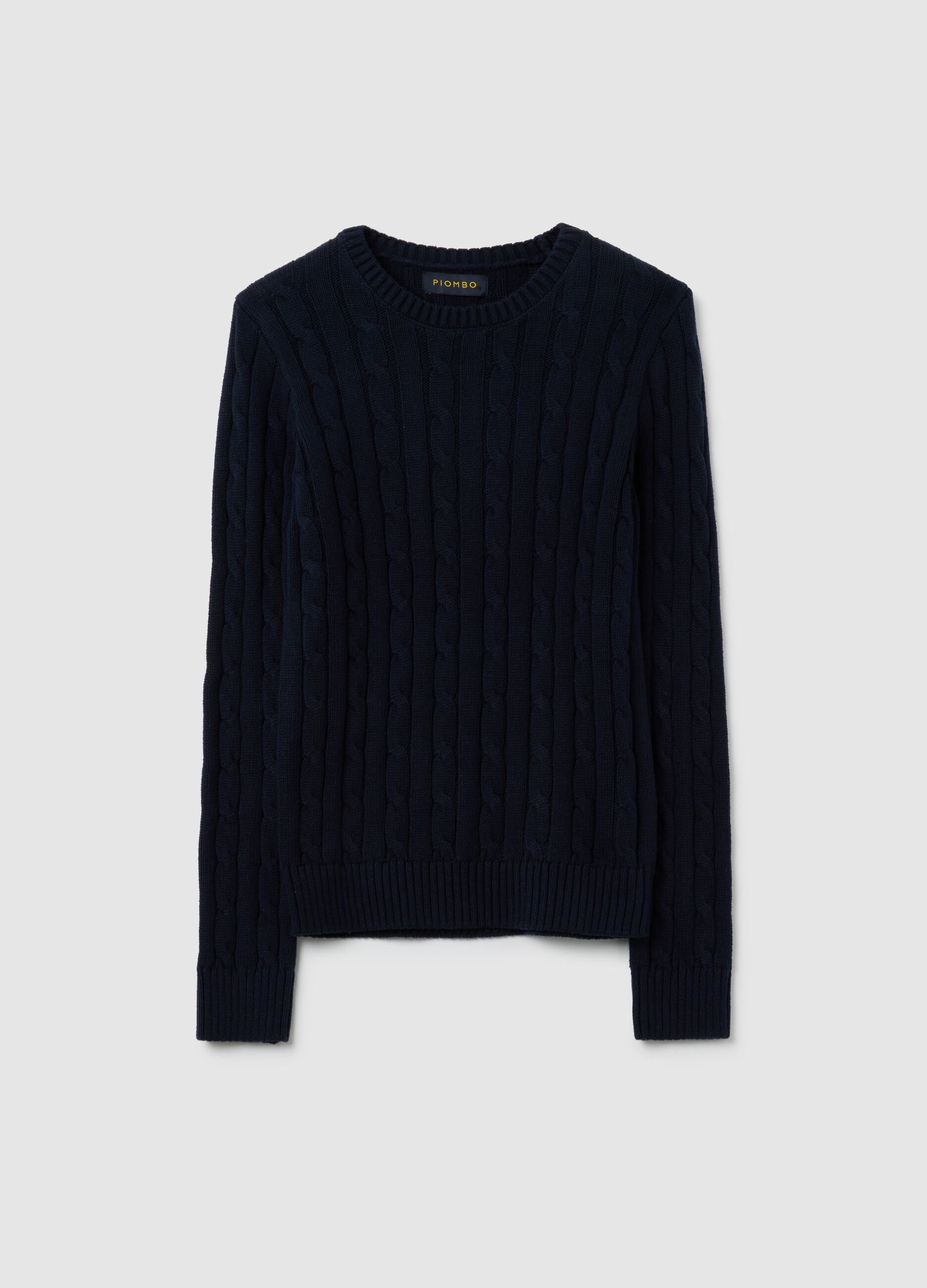 Blue pure cotton regular fit sweater