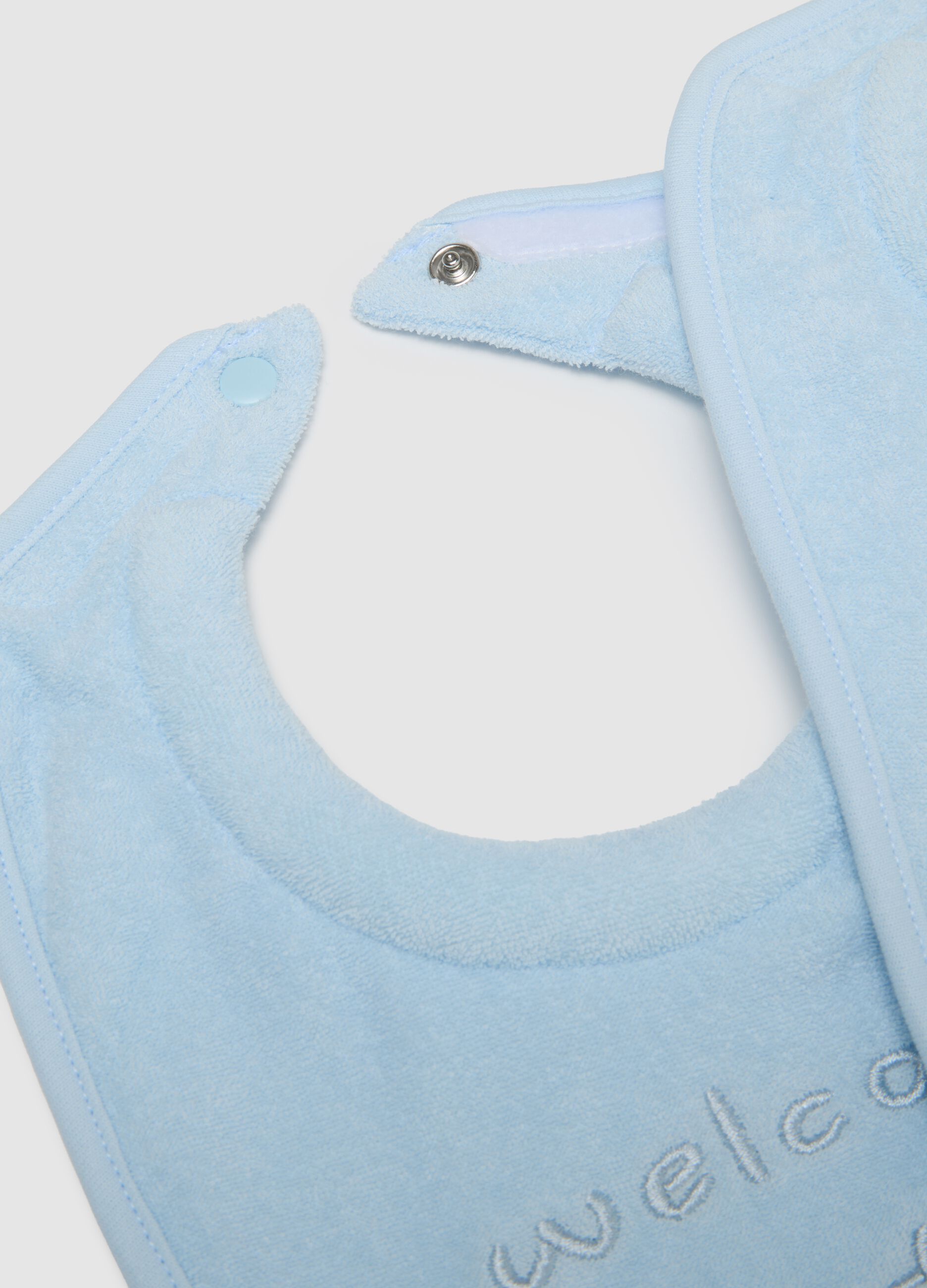 Twin Pack Blue Cotton Baby Bibs