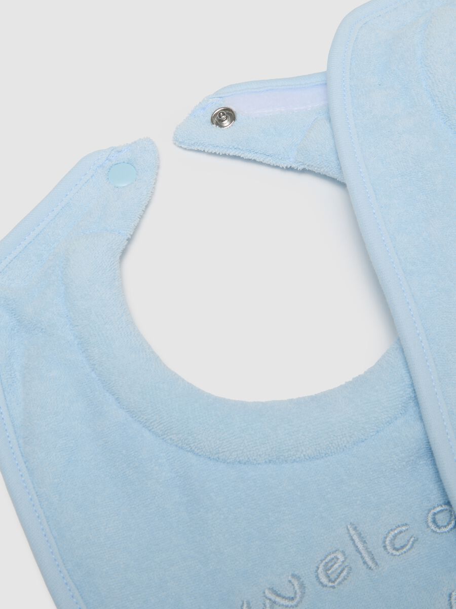 Twin Pack Blue Cotton Baby Bibs_2