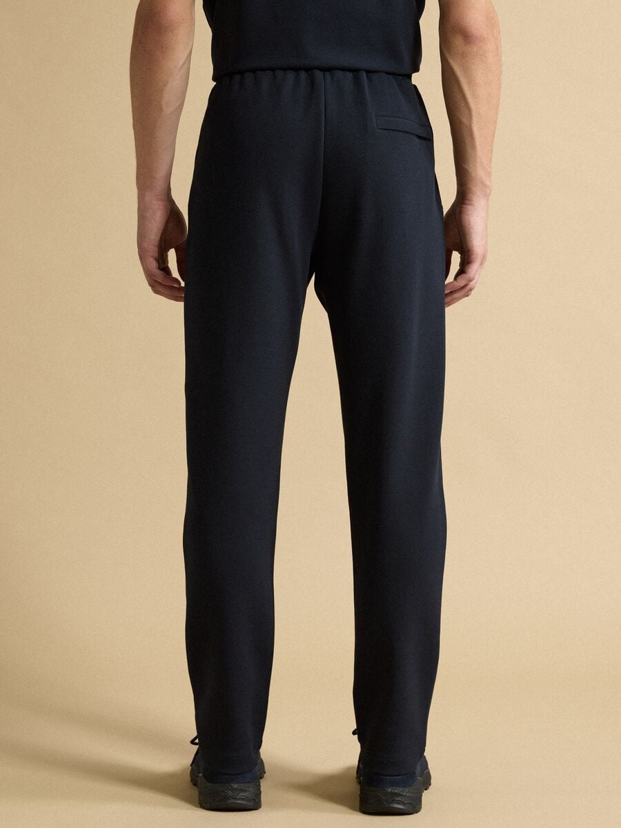Pantaloni blu in cotone elasticizzato regular fit_3