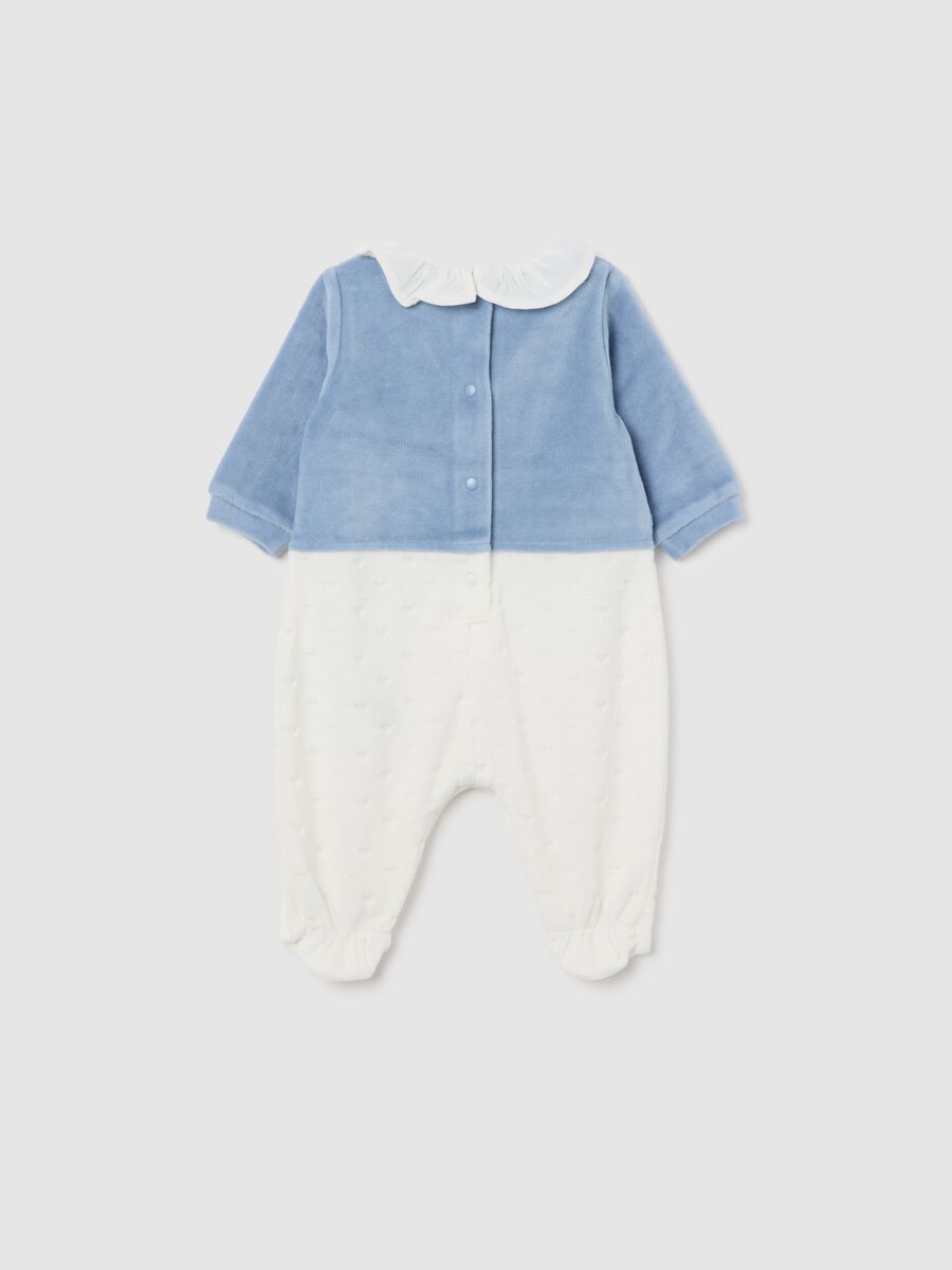 Tutina multicolor da neonato in misto cotone con dettagli ricamati_1