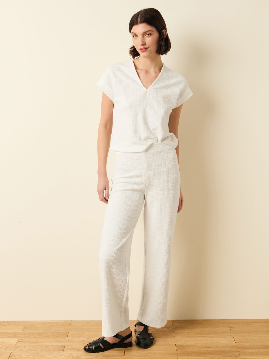 Woven T-shirt with kimono sleeves_2