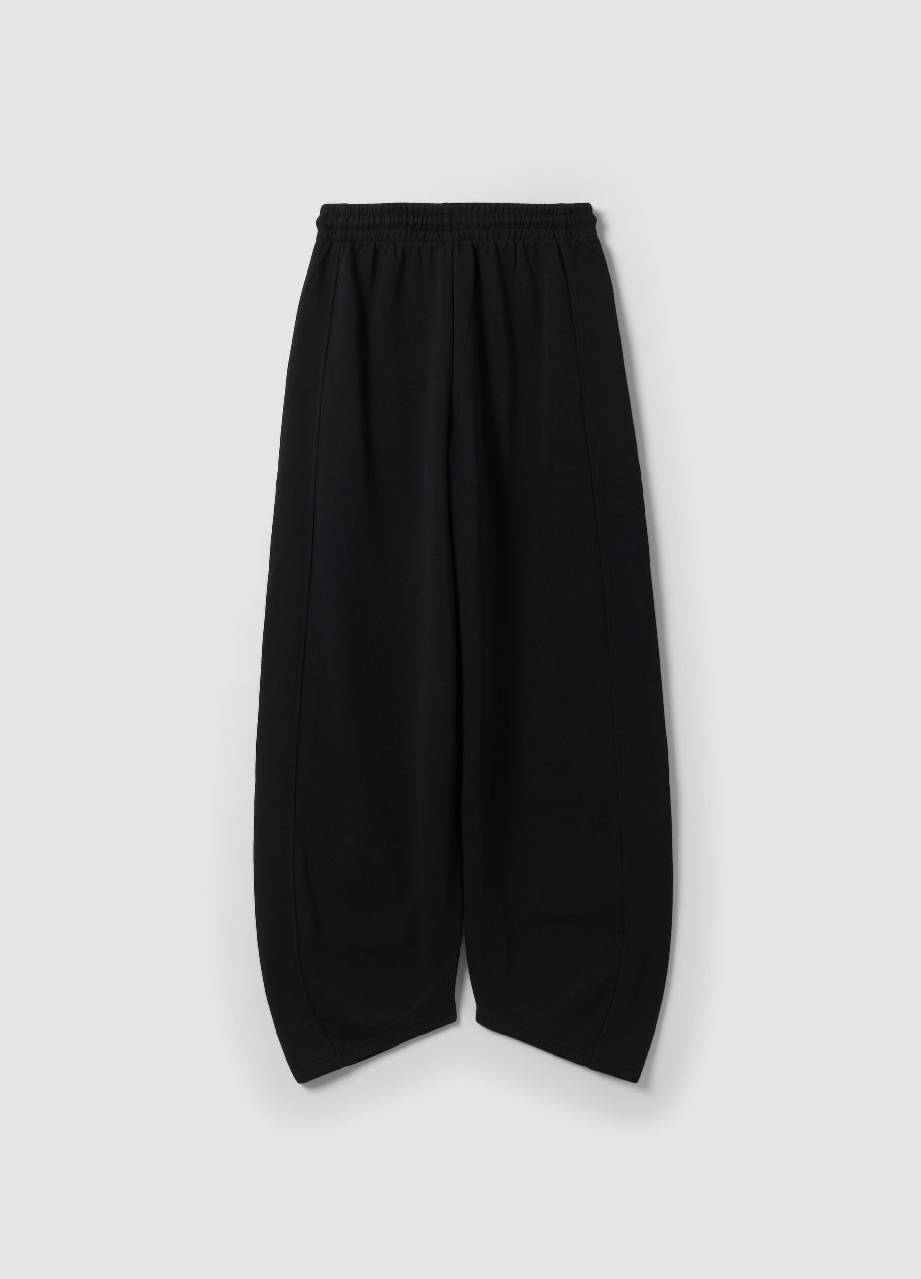 Black barrel-fit cotton-blend joggers